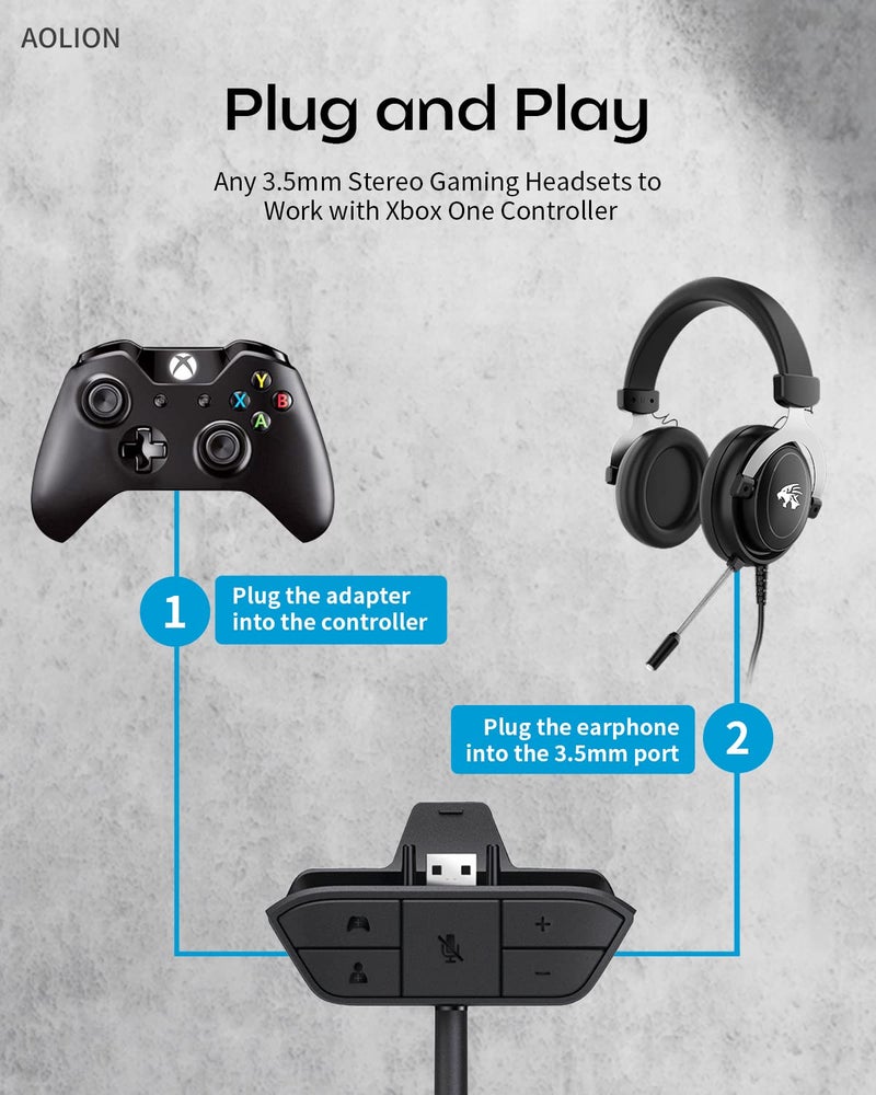 AOLION Stereo Headset Adapter for Xbox One/One S/X/Elite 1/Elite 2/Series S/X Controller - Audio Mic Headphone Adapter with Audio Balance Adjustment - Image 5